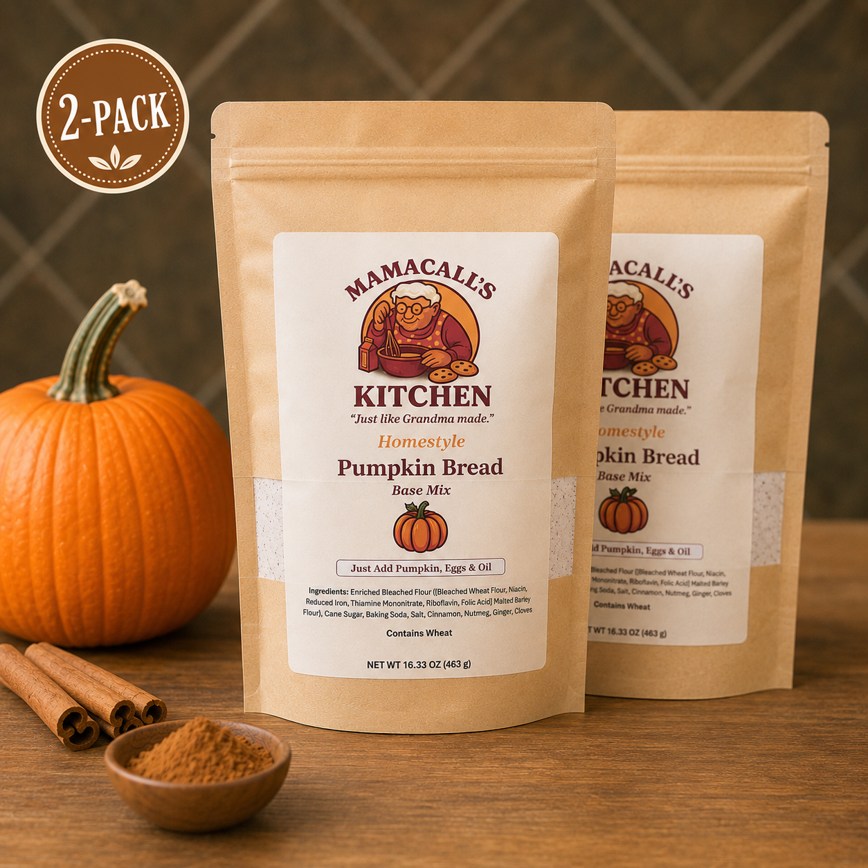 MamaCall's Pumpkin Bread Base Mix 2-pack