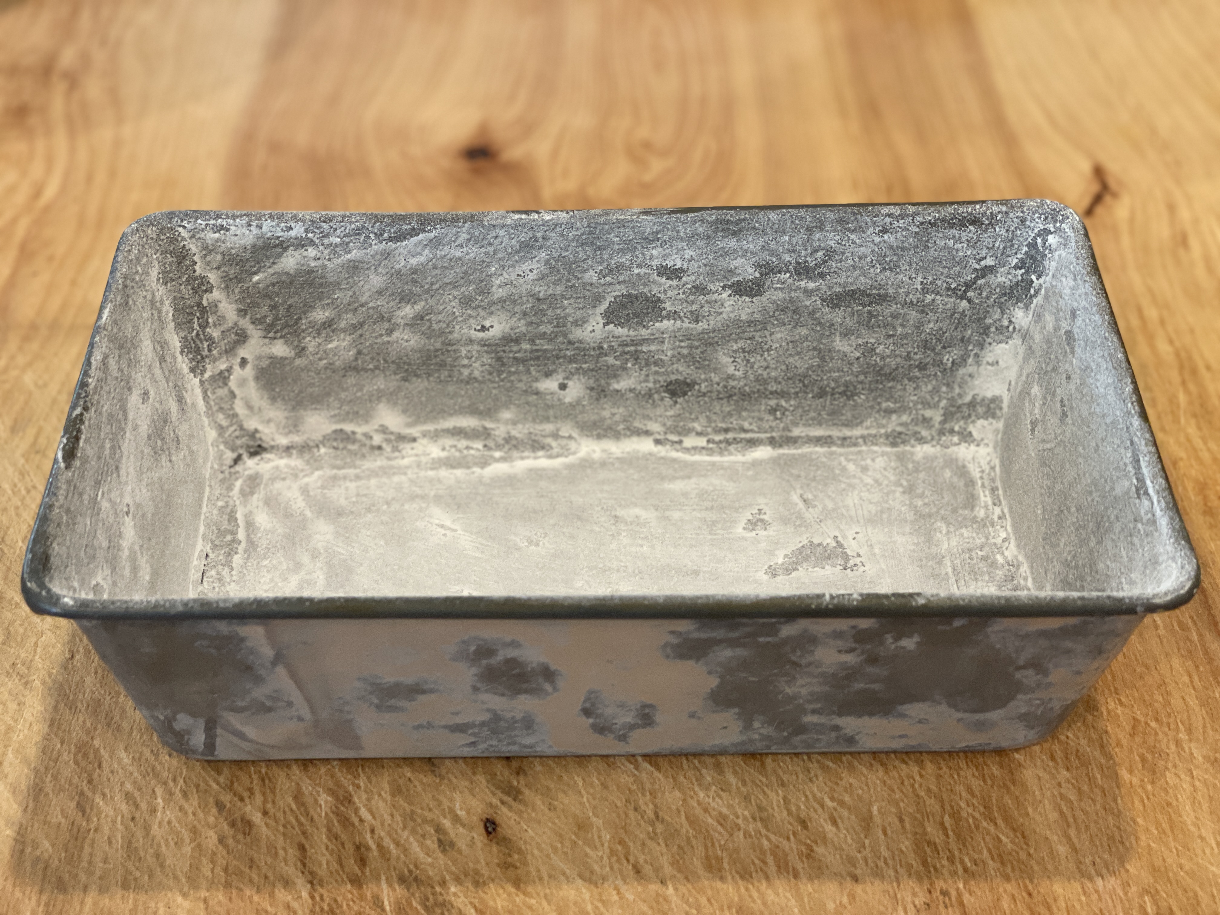 Prepared loaf pan greased and floured