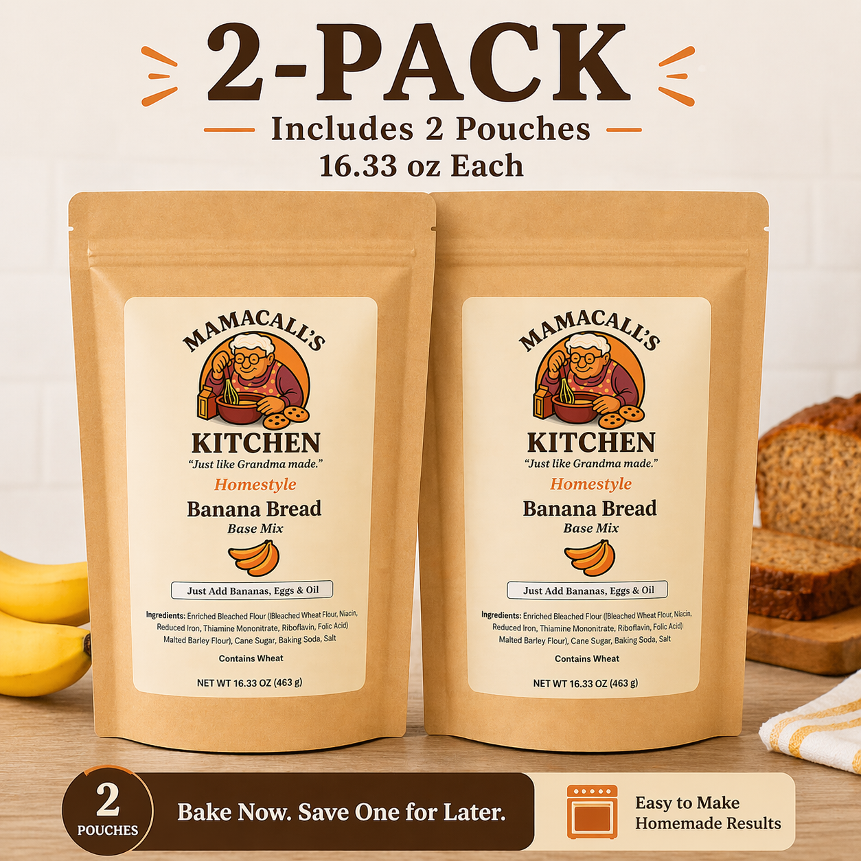 MamaCall's original Banana Bread Mix 2-pack